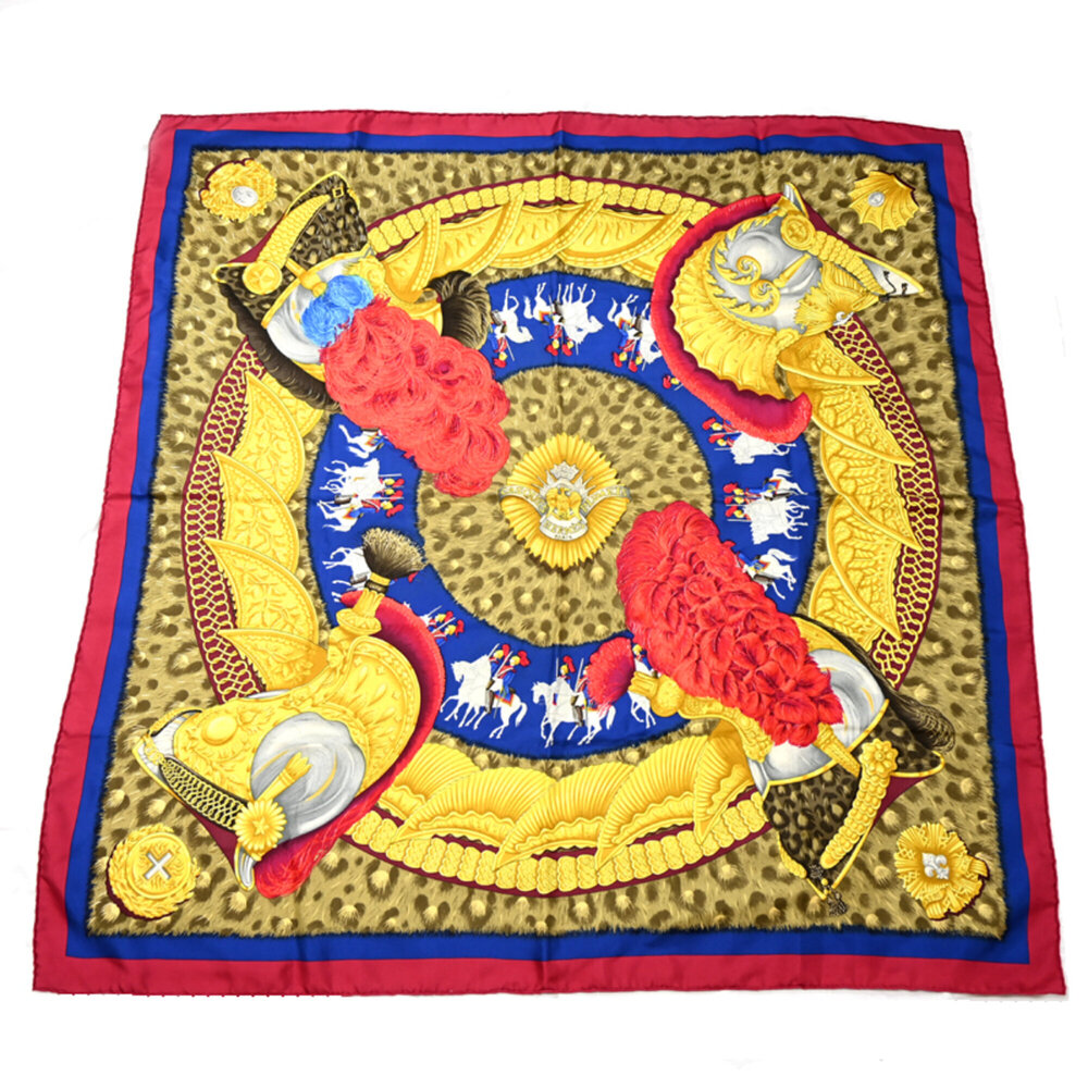 Hermes Carre 90 CASQUES et PLUMETS (Helmets Without Faces) Women's Scarf/Muff...